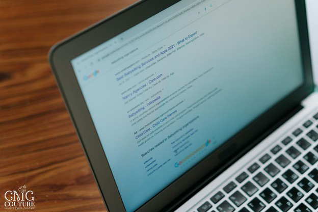 Insights 38 Laptop screen showing Google search results